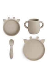 Nuuroo - Lykke Silicone Dinner Set 4-Pack Giraf - Vakarienės rinkiniai - Kreminė spalva