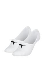 PUMA - Puma Women Cushioned Footie 2P - Futbolo kojinės iki kulkšnių - Balta