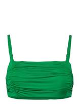 Lindex - Swim Alba Bandeau Shiny - Bandeau bikinio viršus - Žalia