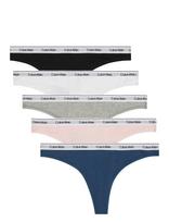 Calvin Klein - Thong 5 Pk - Stringai - Juoda