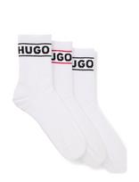 HUGO - 3P Qsrib Sporty Cc W - Įprastos kojinės - Balta