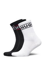 HUGO - 3P Qsrib Sporty Cc W - Įprastos kojinės - Balta