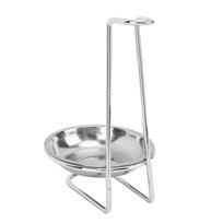 Vertikalus sriubos samtis laikiklis, šaukšto padėkliukas, nerūdijančio plieno, lengvai pasiekiamas įrankių stovas virtuvės indams, karštajam puodui Silver single-head soup spoon rack