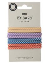By Barb - Hair Ties Squared Pattern Multicoloured 8-Pack, Recycled Material - Plaukų gumytė - Marga / raštuota
