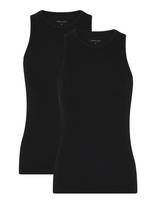 URBAN QUEST - 2-Pack Women Bamboo Tank Top Rib - Marškinėliai trumpomis rankovėmis - Juoda