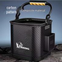 Nešiojamas sutirštintas sulankstomas žuvies kibiras lauko žvejybai 20L Flat Bottom with Handle juoda