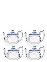 Spode - Blue Italian Teapot Napkin Rings - Set Of 4 - Servetėlių žiedai ir laikikliai - Mėlyna