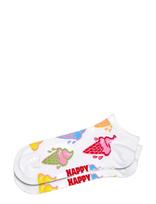 Happy Socks - 2-Pack Ice Cream & Stripe Low Socks - Futbolo kojinės iki kulkšnių - Balta