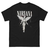 Nirvana Angel Shirt Washed Vintage Grunge Tee Y2K In Utero Style Graphic M gray