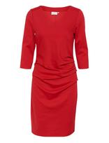 Kaffe - Kaindia V-Neck 3/4 Sl Dress - Trumpa suknelė - Raudona