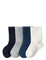 Lindex - Sock 4P Rib Solid - Kojinės - Balta