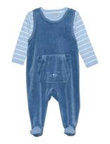 Fixoni - Body Ls W.velour Romper - Bodžių rinkinys - Mėlyna