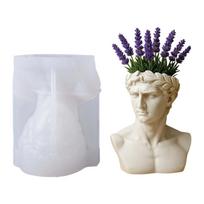 High Temperature Resistant Silicone Mould for Greek Head Planter Handmade Flower Pots Mold Office Desk Ornament Mold 1