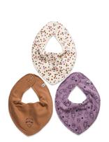 Pippi - Bandana Bib Girl -Aop (3-Pack) - Seilinukas - Marga / raštuota