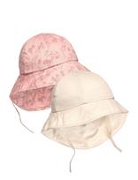 En Fant - Summer Hat W. String 2-Pack - Saulės skrybėlė - Marga / raštuota