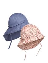 En Fant - Summer Hat W. String 2-Pack - Saulės skrybėlė - Marga / raštuota