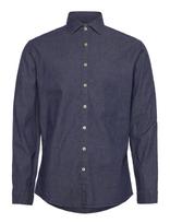 Lindbergh - Soft Indigo Stretch Shirt L/S - Džinsiniai marškiniai - Tamsiai mėlyna