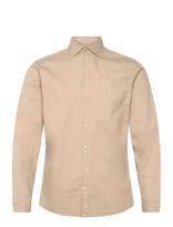 Lindbergh - Soft Indigo Stretch Shirt L/S - Džinsiniai marškiniai - Smėlio