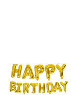Joker - Foil Balloon Gold Text Happy Birthday - Vaikų šventės reikmenys - Marga / raštuota