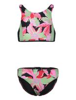 Roxy - Active Rg Crop Top Set - Maudymosi šortai - Marga / raštuota