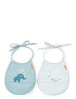 Done By Deer - Tiny Pocket Bib 2-Pack Elphee Blue - Seilinukas be rankovių - Mėlyna