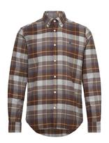 Morris - Big Check Flannel Shirt-Classic Fit - Laisvalaiko marškiniai - Ruda