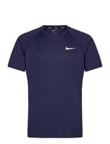 NIKE SWIM - Nike Essential Short Sleeve Hydroguard - Sportiniai marškinėliai - Tamsiai mėlyna