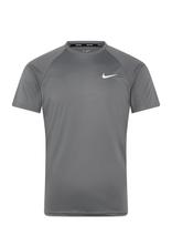 NIKE SWIM - Nike Essential Short Sleeve Hydroguard - Sportiniai marškinėliai - Pilka