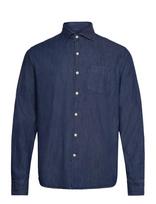 Oscar Jacobson - Reg Fit Wide Spread C Dark Indigo - Džinsiniai marškiniai - Mėlyna