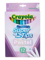Crayola - Crayola Supertips Pastel Washable Markers 12 Pcs - Spalvoti pieštukai - Marga / raštuota