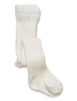 Geggamoja - Cable Knitted Stockings Offwhite - Pėdkelnės - Balta