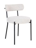 House Nordic - Tiri - Dining Chair, White Bouclé With Black Legs - Kėdė - Balta