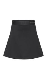 Calvin Klein - Logo Tape Flare Punto Skirt - Trumpas sijonas - Juoda