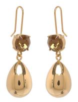 Bud To Rose - Drop Crystal Hook Earring - Kabantys auskarai - Aukso