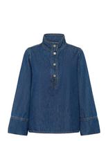 My Essential Wardrobe - Hilmamw 171 Boxy Blouse - Džinsiniai marškiniai - Mėlyna