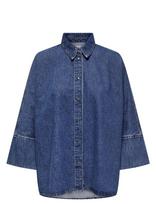 ONLY - Onlgrace 3/4 Dnm Shirt Cro Noos - Džinsiniai marškiniai - Mėlyna