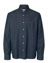 Selected - Slmclaus-Carlo Reg Denim Ls Shirt Noos - Džinsiniai marškiniai - Tamsiai mėlyna