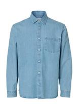 Selected - Slmclaus-Carlo Reg Denim Ls Shirt Noos - Džinsiniai marškiniai - Mėlyna