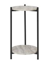 House Nordic - Brno Side Table, Travertine Look, Black Legs, Ø27X46 Cm - Mažas staliukas - Smėlio