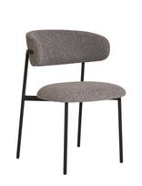 House Nordic - Silla - Dining Chair, Bouclé, Light Grey, Black Legs - Kėdė - Pilka