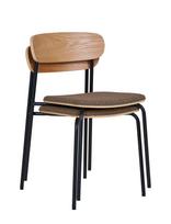 House Nordic - Nora - Dining Chair, Backrest In Ash Wood, Brown Seat With Black Legs - Kėdė - Ruda