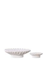 House Nordic - Iben - Candle Holder, Cement, White, Set Of 2 - Žvakidė - Balta