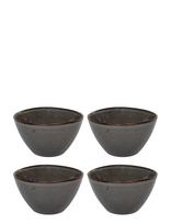 House Nordic - Hilde - Bowl, Ceramic, Grey/Brown Ø15X9 Cm, Set Of 4 - Pusryčių dubenėlis - Pilka