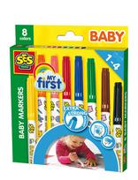 SES Creative - Baby Markers - 8 Colours - Spalvoti pieštukai - Marga / raštuota