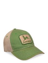 American Needle - Stone Washed Logo Mens Cap Ivory - Dark Green John Deere - Kepurė - Žalia