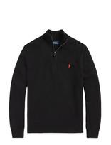 Polo Ralph Lauren - Cotton Quarter-Zip Mockneck Sweater - Megztinis su užtrauktuku - Juoda