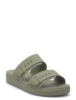 Crocs - Brooklyn Buckle Low Low - Plokščiapadžiai sandalai - Žalia