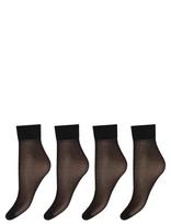 Decoy - Decoy Silklook Ankle 4-Pack - Futbolo kojinės iki kulkšnių - Juoda