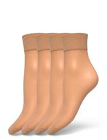 Decoy - Decoy Silklook Ankle 4-Pack - Futbolo kojinės iki kulkšnių - Smėlio