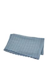 Smallstuff - Baby Blanket, Fishbone, Merino Wool, Soft Blue - Kūdikių antklodė - Mėlyna